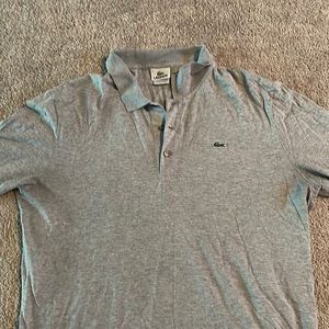 Lacoste gray long sleeve polo size 6